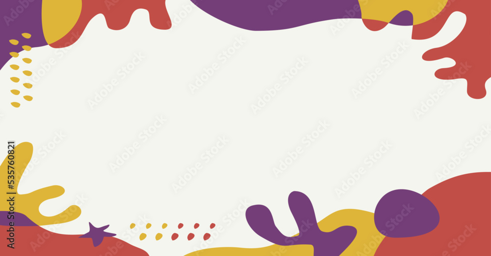 Fototapeta premium Trendy abstract doodle shape background. Contemporary hand drawn geometric elements, Vector illustration