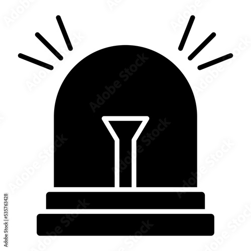 Revolving red light icon, vector design of siren