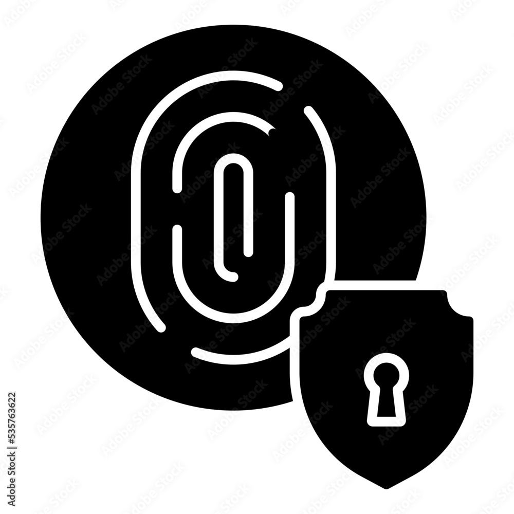 Modern design icon of fingerprint security Modern design icon of fingerprint security