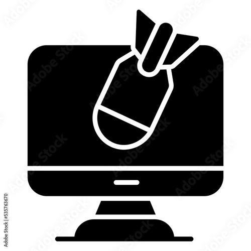 Glyph design icon of ddos attack 