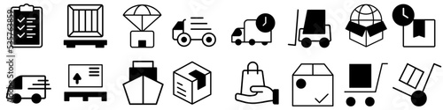 Delivery icon vector set. Post illustration sign collection. Parcel symbol.