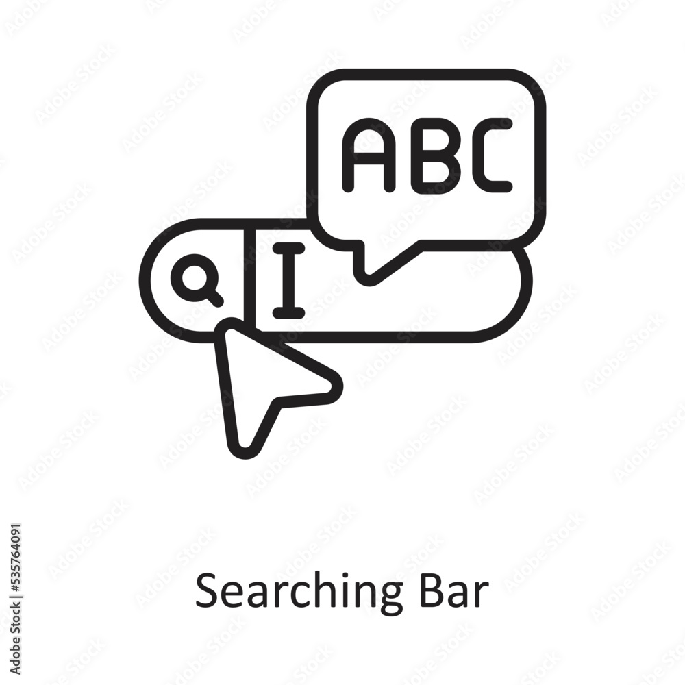 Searching Bar Outline Vector Icon Design illustration on White background. EPS 10 File Searching Bar Outline Vector Icon Design illustration on White background. EPS 10 File