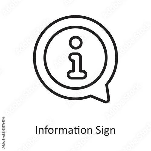 Information Sign Outline Vector Icon Design illustration on White background. EPS 10 File