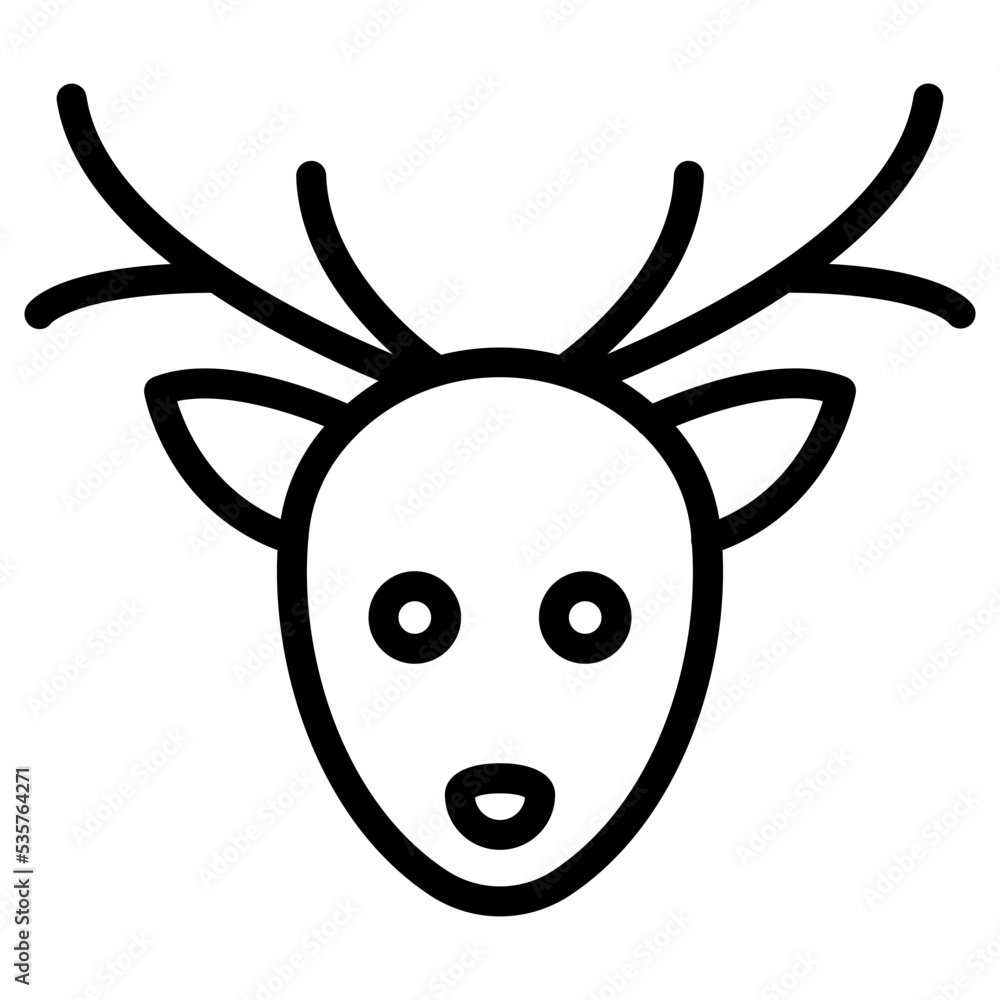 christmas reindeer head icon