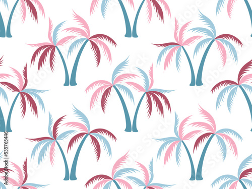 Palm tree minimal seamless pattern vector design.