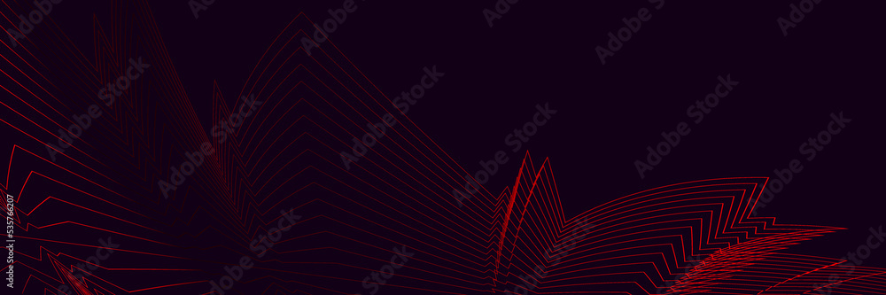 Naklejka premium Abstract black background with red lines