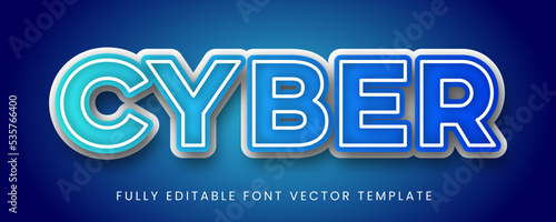 Cyber vector text effects fully editable template