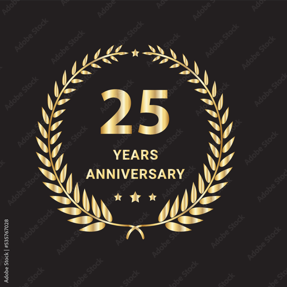 Fototapeta premium 25 Year Anniversary Celebration Logo. 25Year Anniversary Vector Art, Icons, and Graphics 