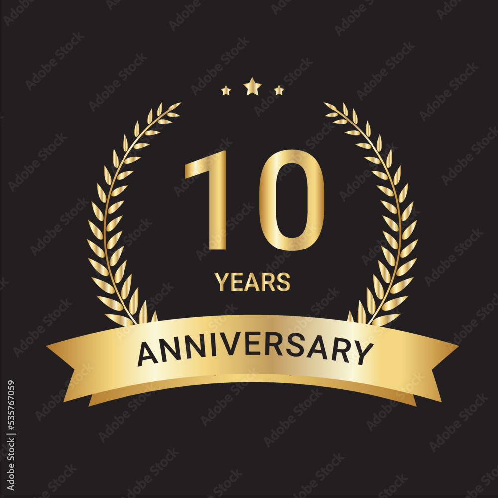 10Year Anniversary Celebration Logo. 10 Year Anniversary Vector Art, Icons, and Graphics 