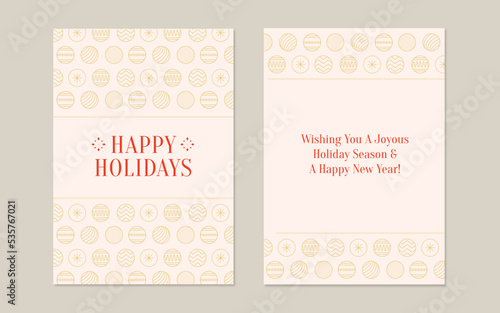 Minimalist Simple Ornaments Pattern  Christmas Card Set