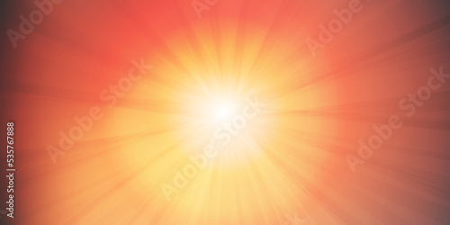 Red and Orange Bright Sunrays - Multi Purpose Wide Scale Burning Hot Sun in the Sky Design, Illustration, Wallpaper Template in Editable Vector Format