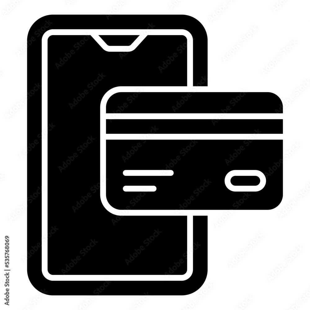 Editable design icon of mobile card payment Editable design icon of mobile card payment