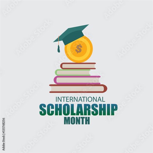 Vector Illustration of National Scholarship Month. Simple and elegant design