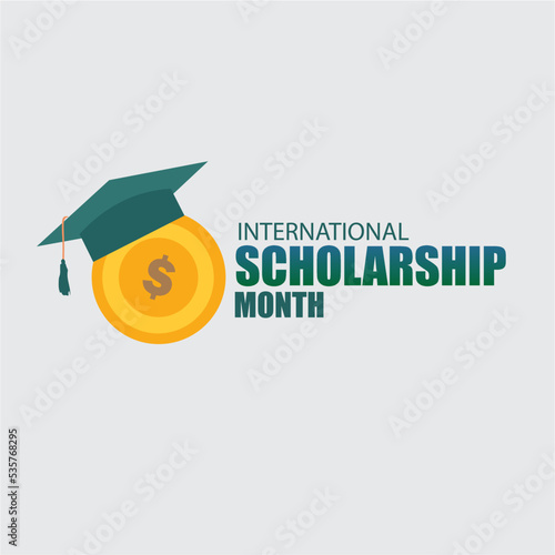 Vector Illustration of National Scholarship Month. Simple and elegant design