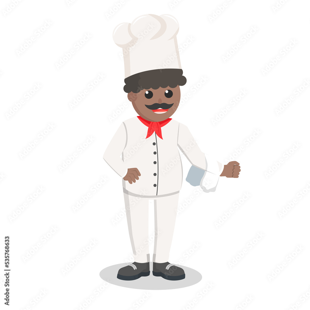 chef african pose design character on white background chef african pose design character on white background