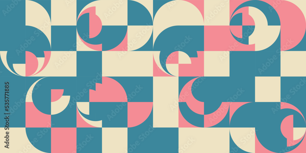 Modern vector abstract geometric background with circles, rectangles and squares in retro scandinavian style. Pastel colored simple shapes graphic pattern. Abstract mosaic artwork. Modern vector abstract geometric background with circles, rectangles and squares in retro scandinavian style. Pastel colored simple shapes graphic pattern. Abstract mosaic artwork.