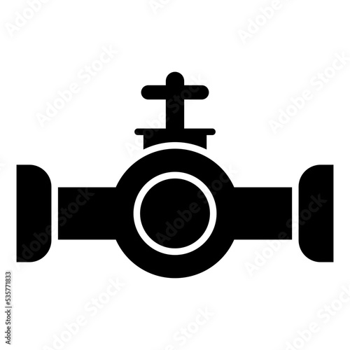 Glyph design icon of plastic pipe valve 