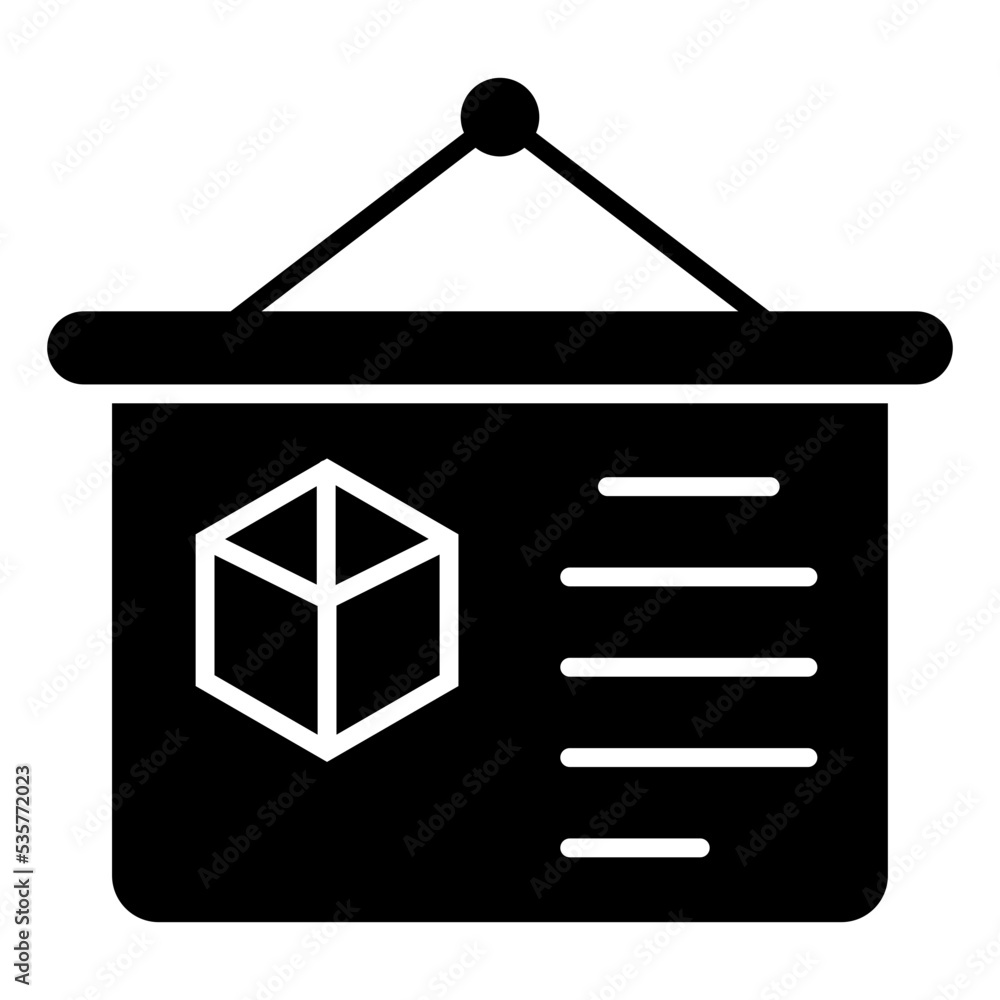 Editable design icon of 3d cube