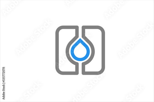 Concrete slump test system logo design water waterproof layer raindrop icon
