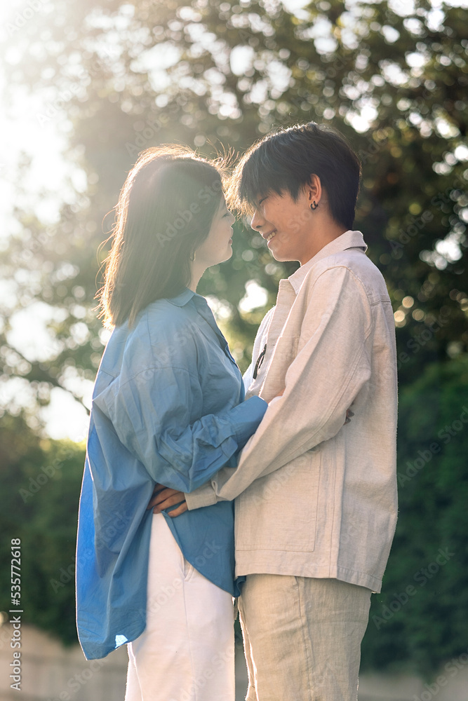 Beautiful Asiatic Couple in the City Beautiful Asiatic Couple in the City