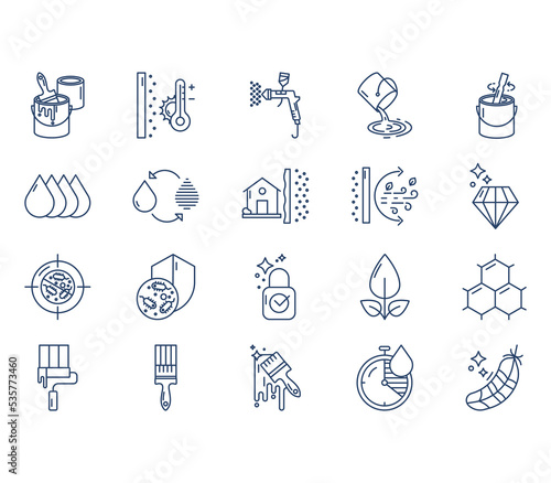 Wall Paint and painter icon set