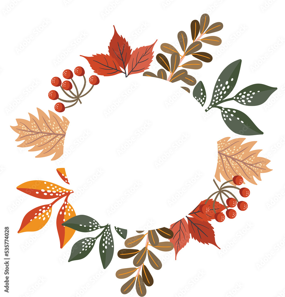 Autumn wreaths and Fall leaves Autumn wreaths and Fall leaves