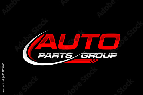 Automotive car logo design signage board workshop banner icon symbol checkered flag