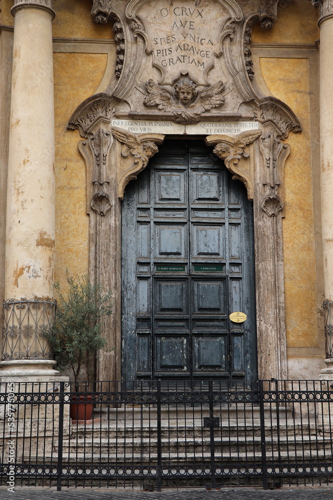 Santa Maria Maddalena Church Entrance in Rome, Italy