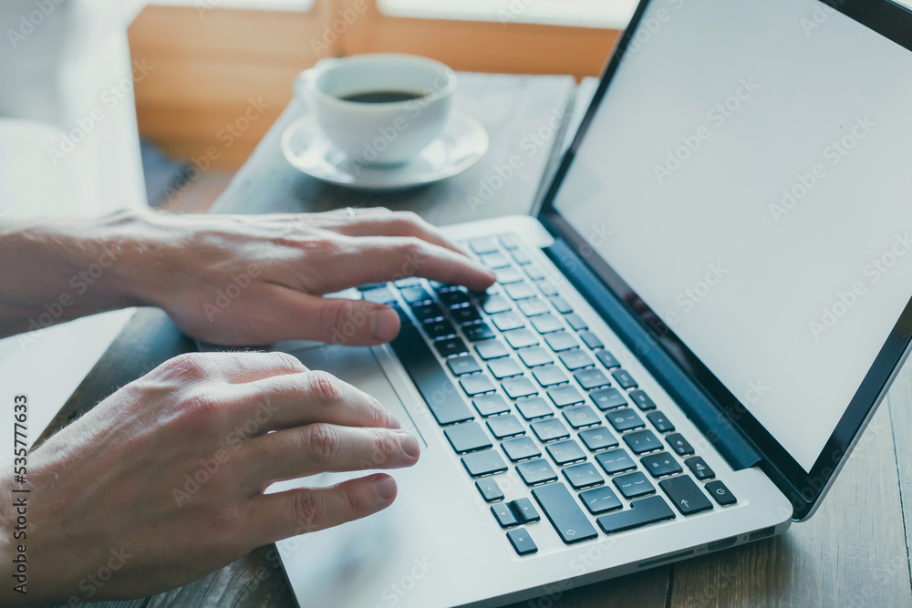 hands using computer, writing email, typing on keyboard hands using computer, writing email, typing on keyboard