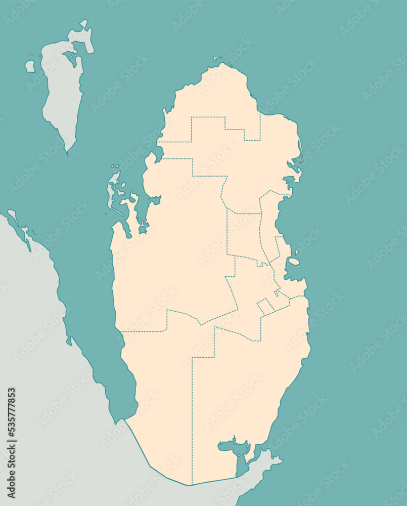 Qatar administrative divisions map illustration ( no text ) Qatar administrative divisions map illustration ( no text )