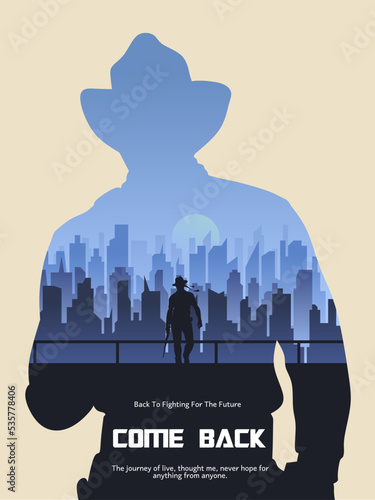 Cool movie poster with double exposure effect	