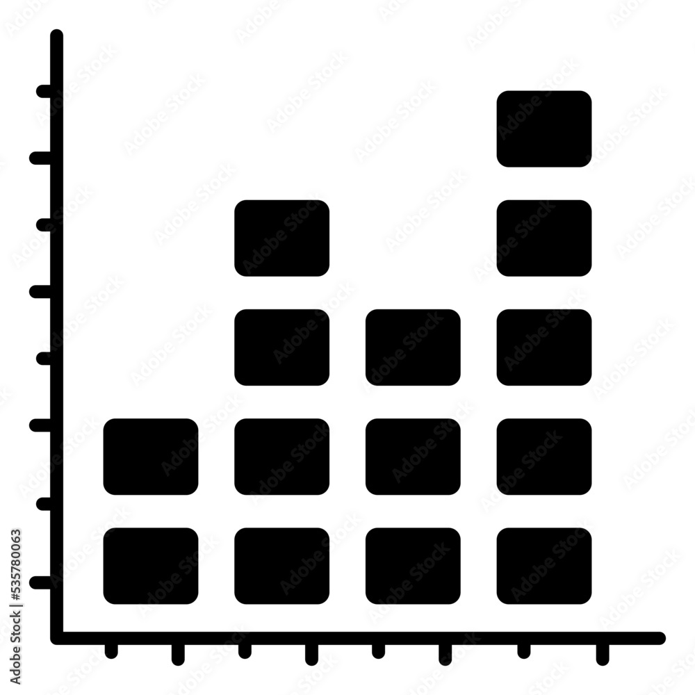 Editable design icon of bar graph 
