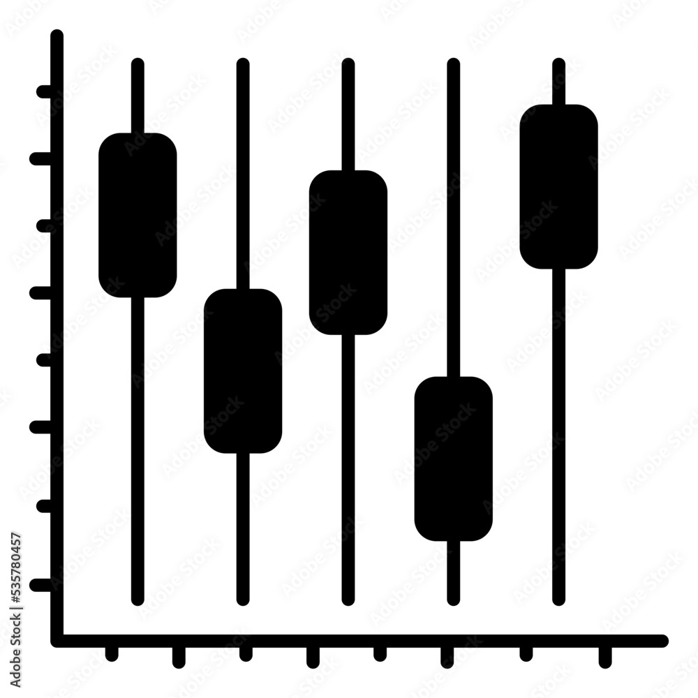 A unique design icon of candlestick chart A unique design icon of candlestick chart