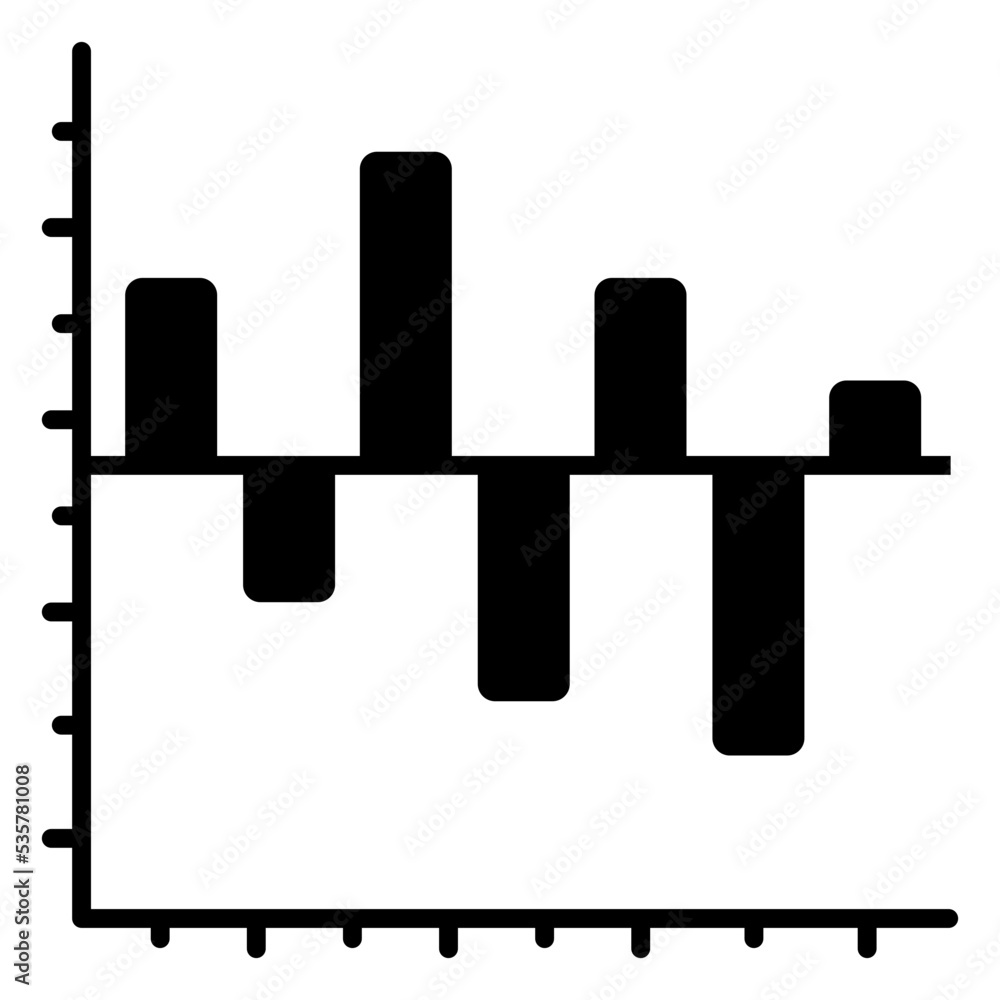 Editable design icon of bar graph 