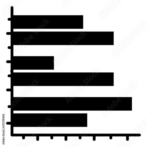 Horizontal bar chart icon in perfect design 