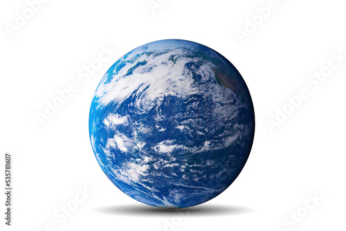 Fototapeta Naklejka Na Ścianę i Meble -  Planet Earth isolated on white background with delicate drop shadow. Elements of this image furnished by NASA.