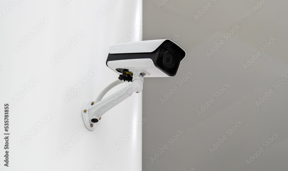Security camera on the wall Security camera on the wall