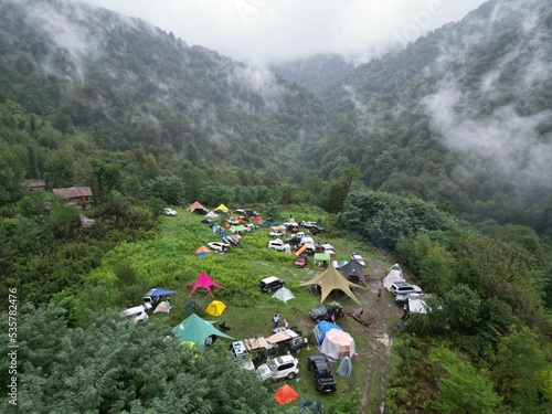 Camping area in the mountains in Gilan, Iran photo