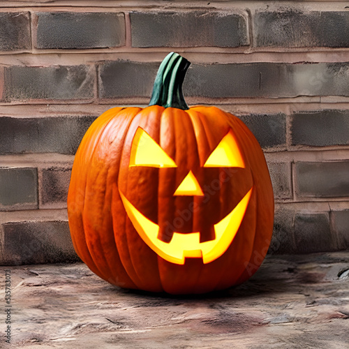 halloween pumpkin, Happy Halloween, scary card, digital art,3d rendering