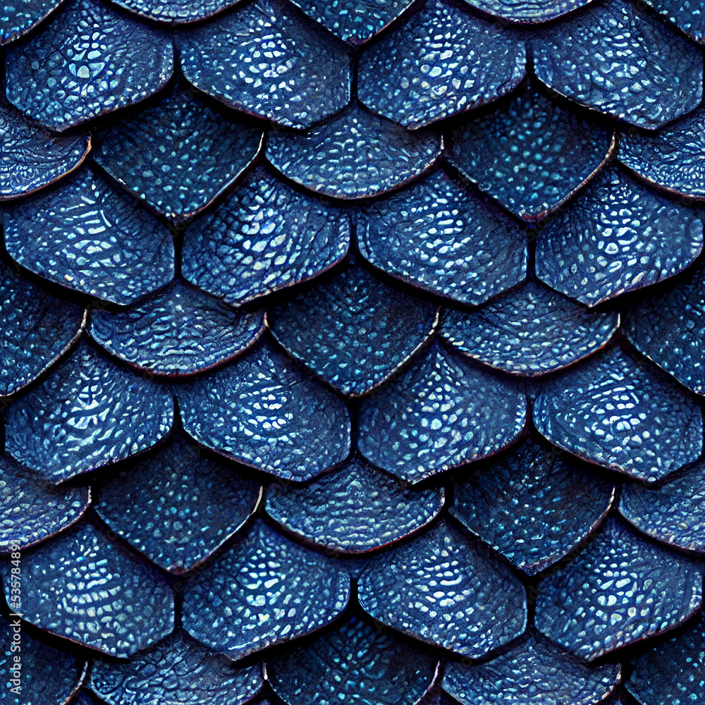 Illustrazione Stock seamless pattern of realistic blue dragon scales 3d  rendering | Adobe Stock