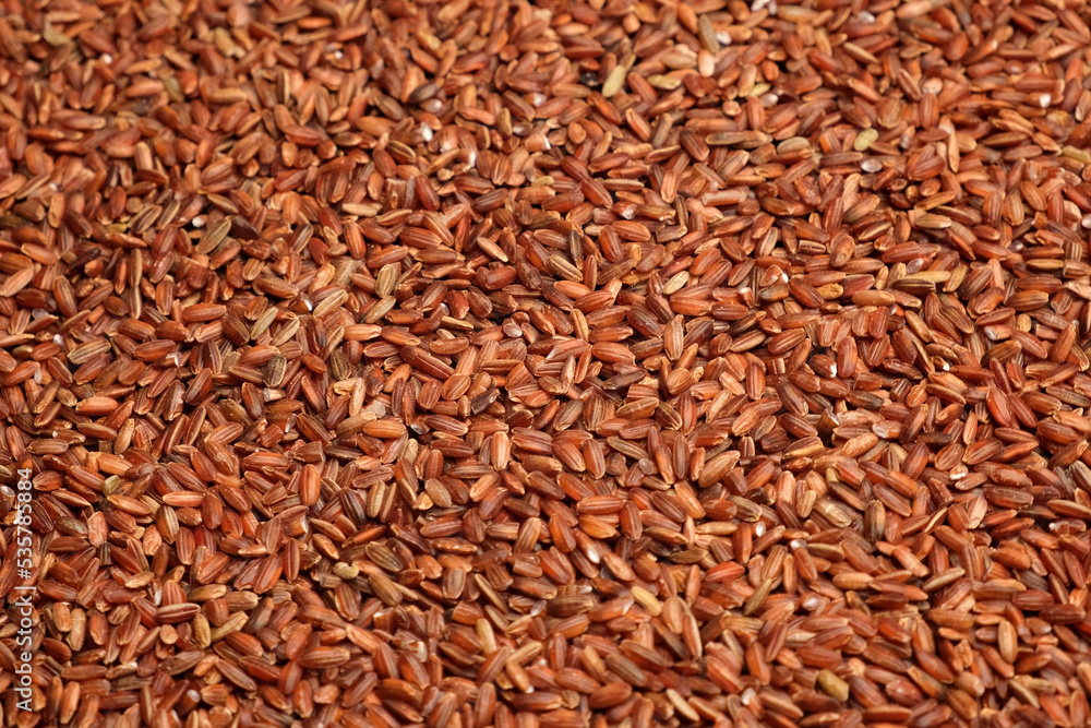 Uncooked Red Rice Wallpaper. Long Brown Rice Surface. Close Up. Grains fall poured a stack. World crisis, export, import. Harvest problems, sanctions. Increase prices and shortages of food supplies Uncooked Red Rice Wallpaper. Long Brown Rice Surface. Close Up. Grains fall poured a stack. World crisis, export, import. Harvest problems, sanctions. Increase prices and shortages of food supplies
