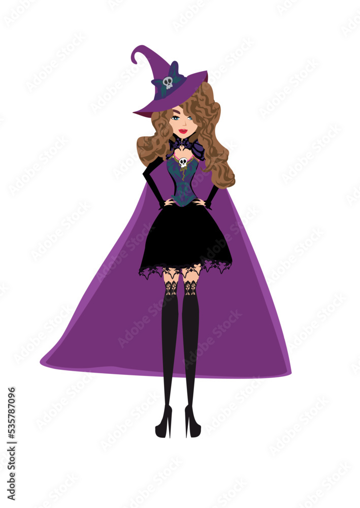elegant girl in a sexy witch costume elegant girl in a sexy witch costume