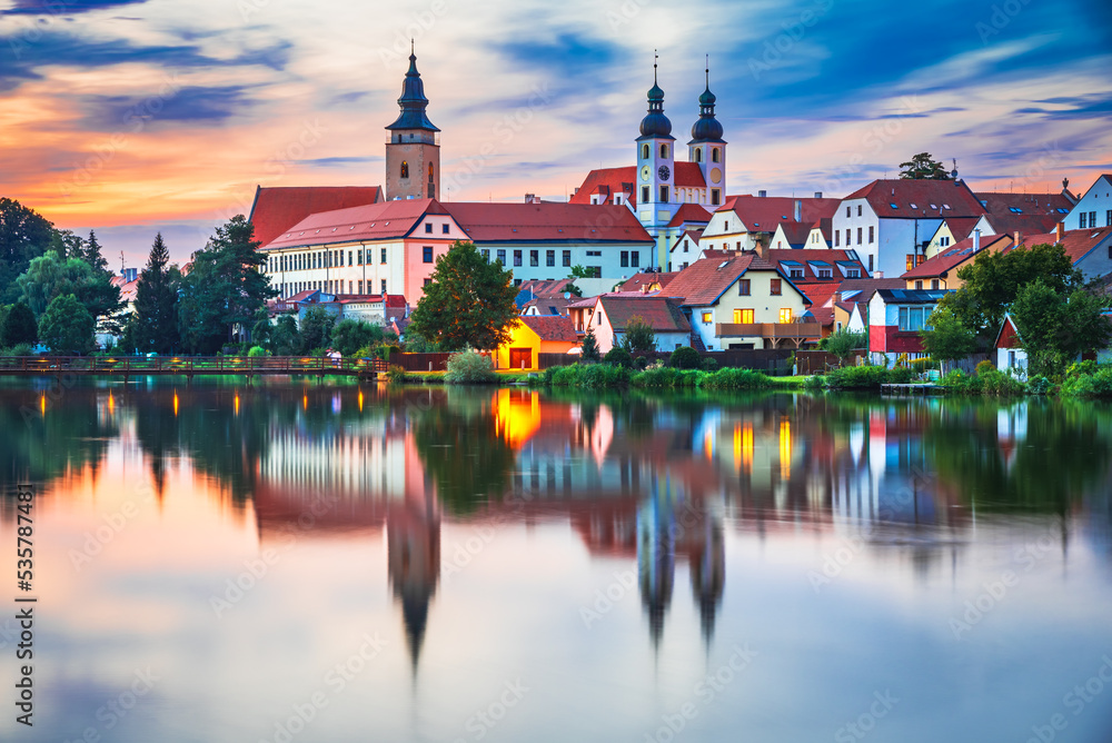 Telc, historical city in Moravia. Czech Republic heritage.
