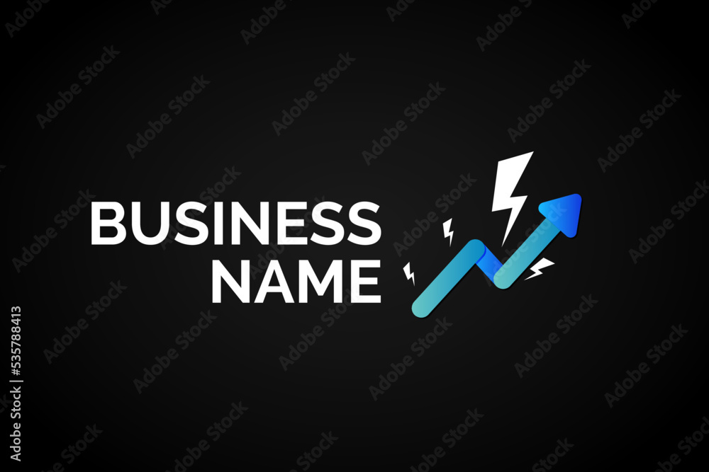 Trading Digital logo illustration Incorporated into Blue Gradient Arrows. For Your Company. Arrow Logo Template Ready For Use, Modern Initial Logo