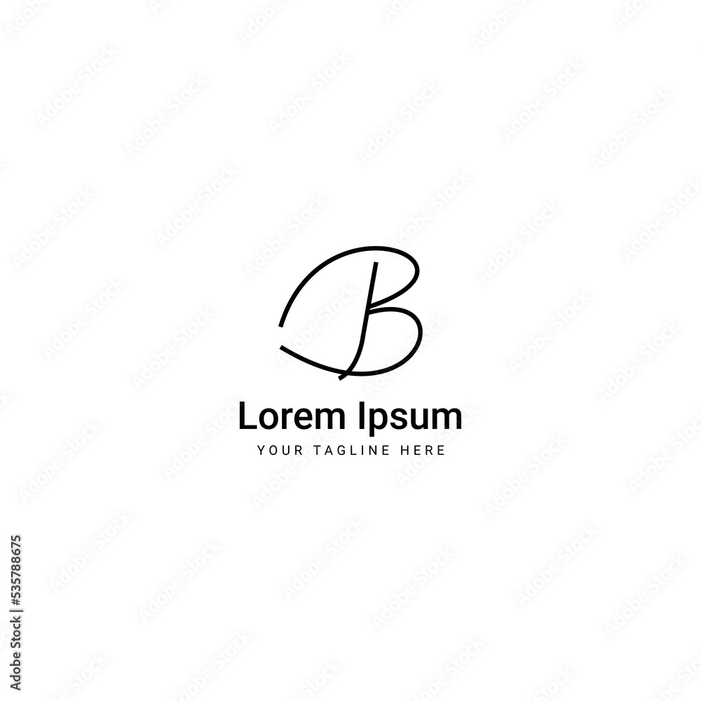 Letter B Minimal Logo Template Elements