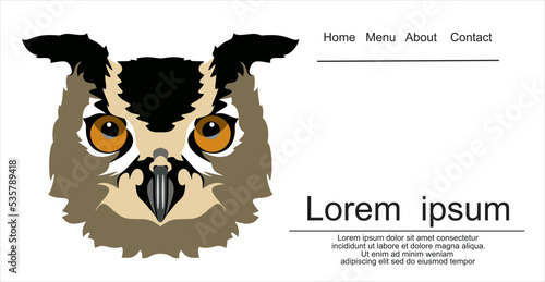 owl head. Vector.