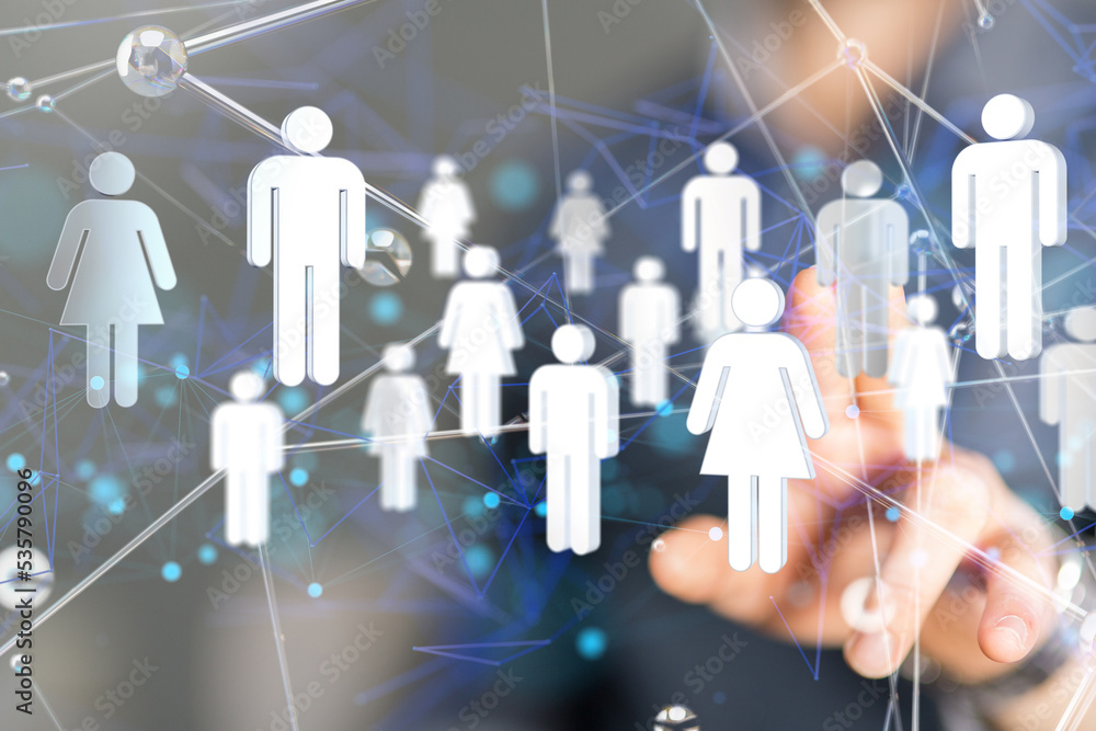 3d social human connection concept 3d social human connection concept