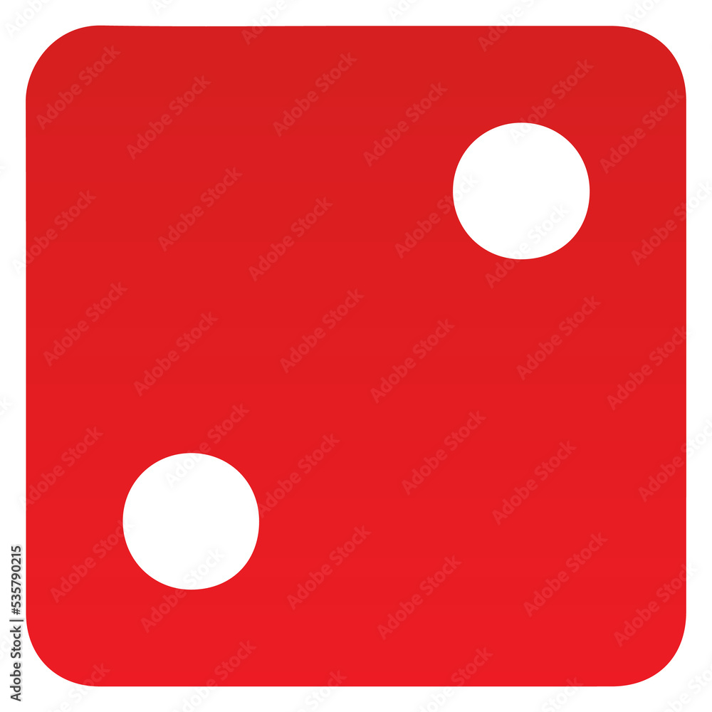 Red dice number 2 PNG image.