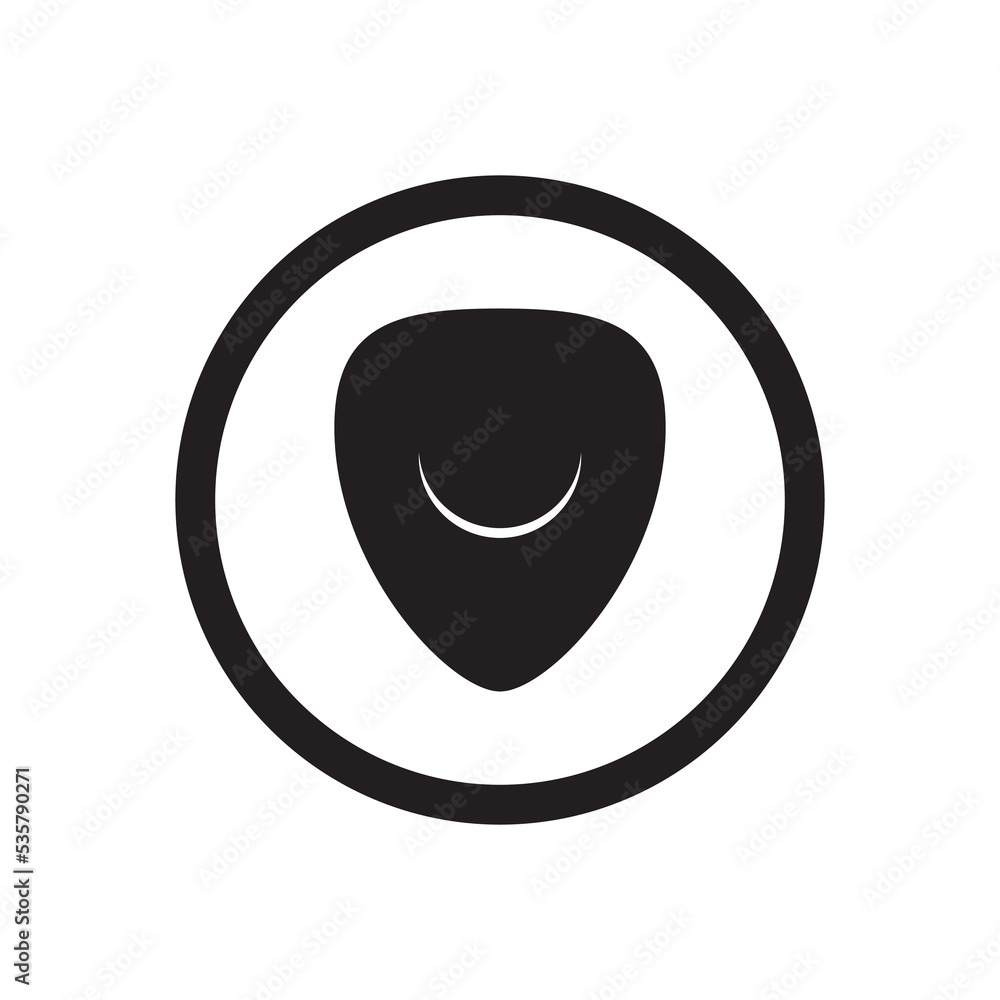 logo icon illustration template simple guitar pick vector design for badge music label music studio musical instrument business logo icon illustration template simple guitar pick vector design for badge music label music studio musical instrument business