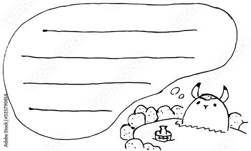 温泉につかるうさぎ